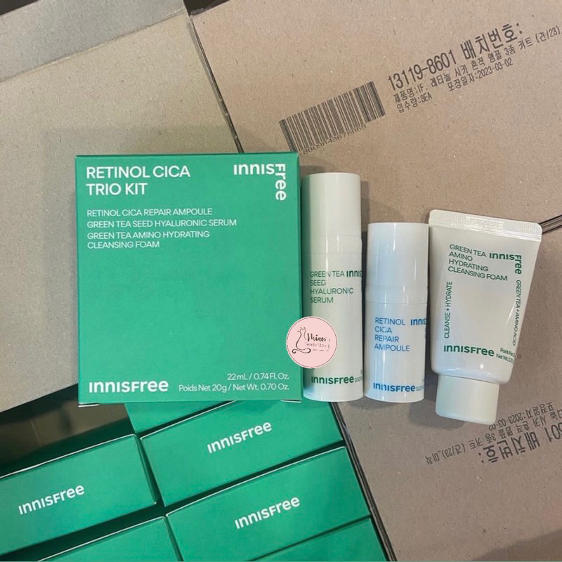 ORI 🇰🇷 Innisfree retinol cica trio kit / special set 3 items / innisfree trial kit / mini size / min
