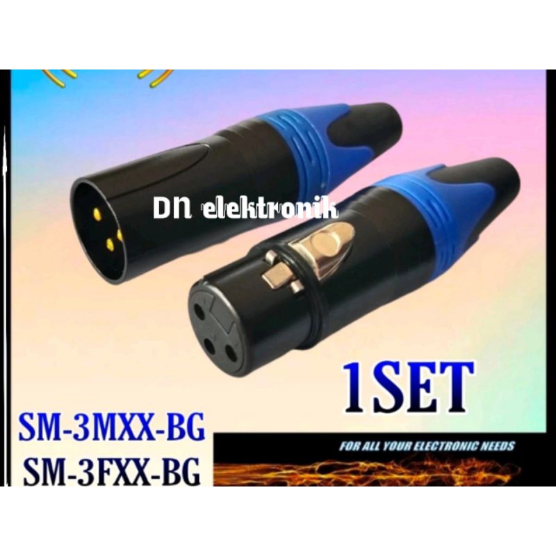 Jack mic jek Canon xlr male soket Canon famale gesiler harga sepasang