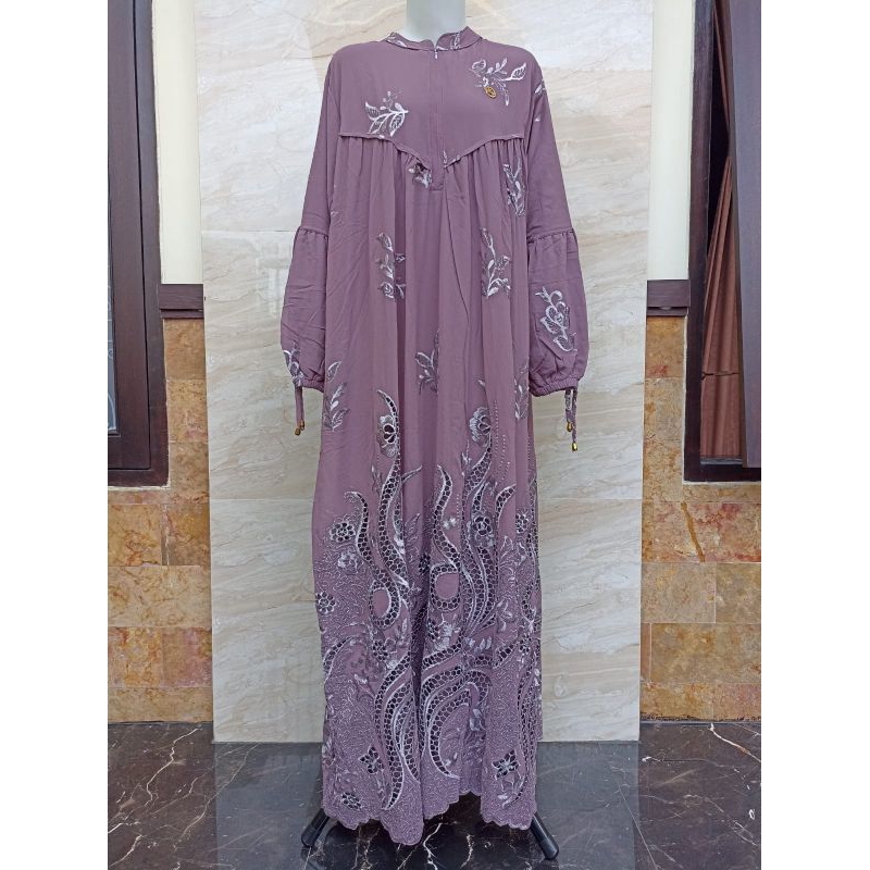 Baju Dress Gamis Abaya Ceruty Bordir Premium/ Gamis Pesta Kondangan Premium Mewah BALIMO/ Gamis Jumb