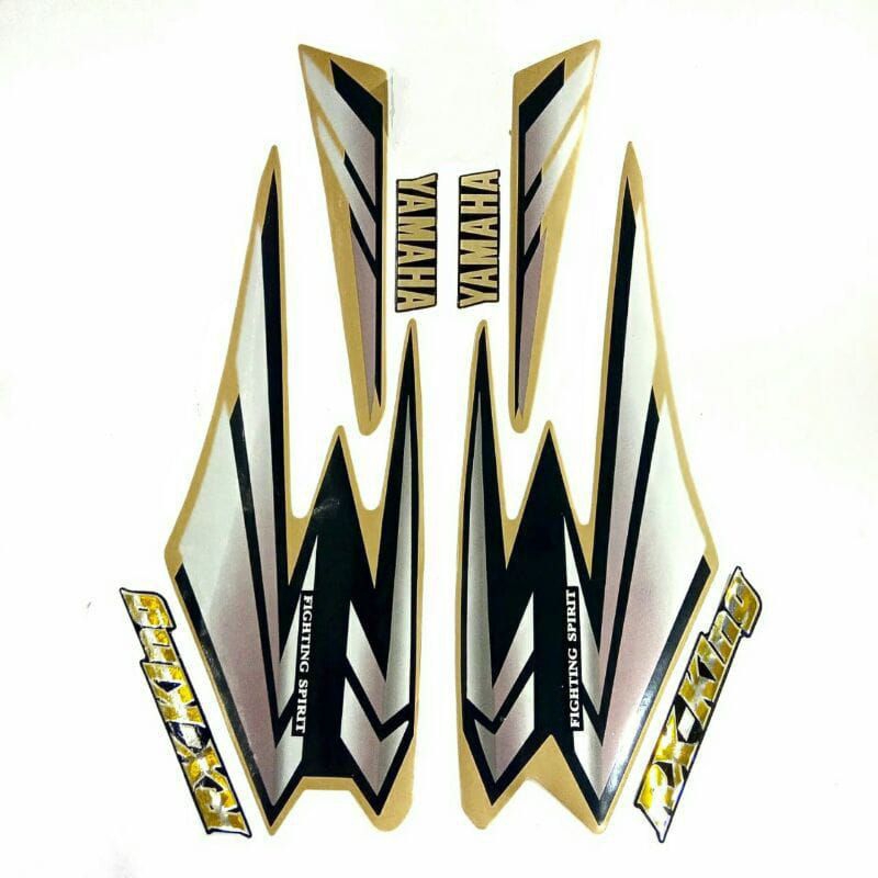 STRIPING RX KING 2002 GOLD SILVER SATU PAKET EMBLEM RX KING YAMAHA