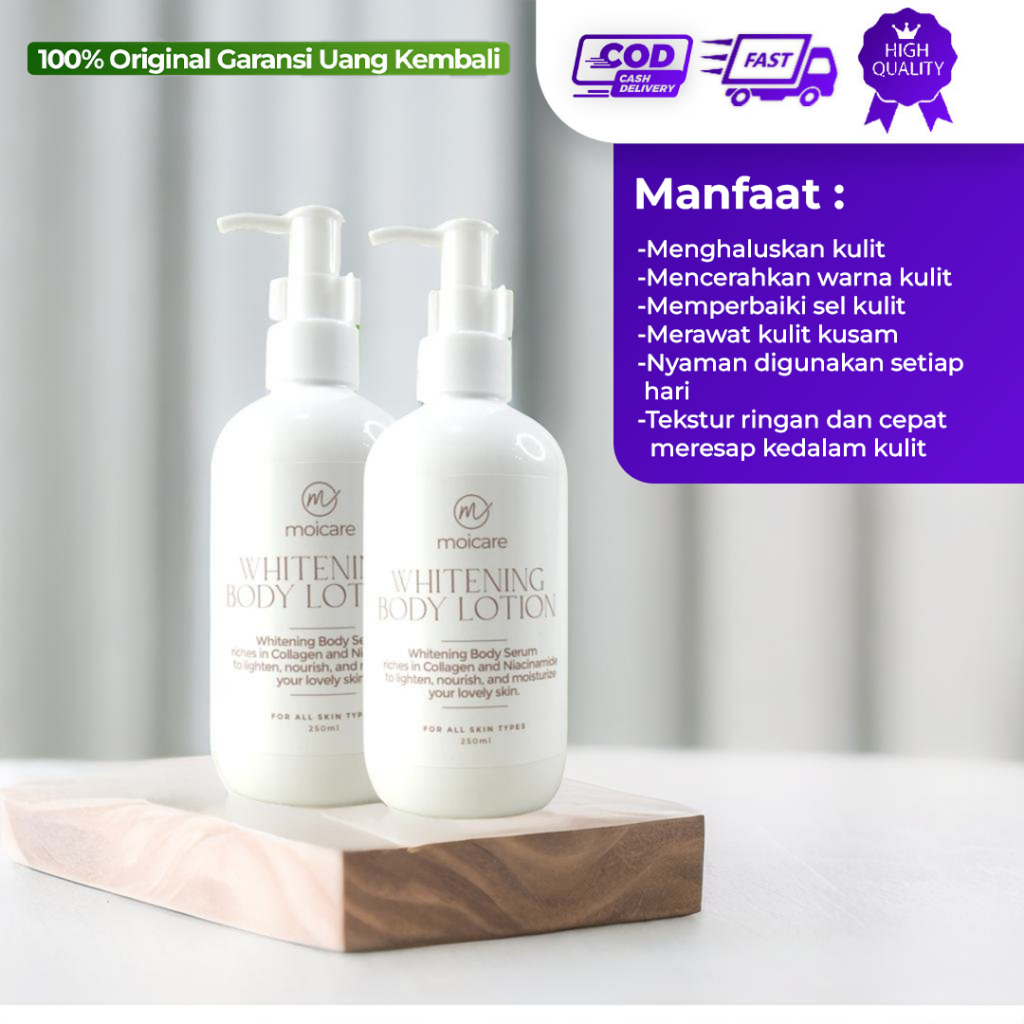Moicare Body Lotion Whitening Collagen & Niacinamide Pencerah Pemutih Kulit Lotion Pemutih Tubuh Ins