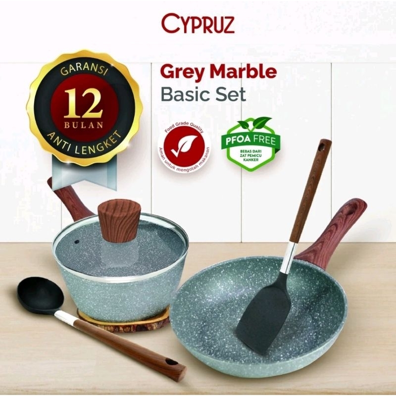 CYPRUZ MARBLE COOKWARE SET 5 PCS