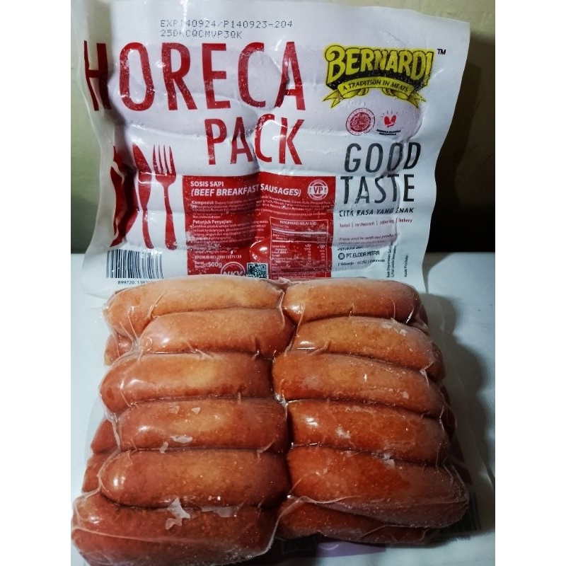 

HORECA PACK sosis sapi tanpa kupas (VP) 500 gr.