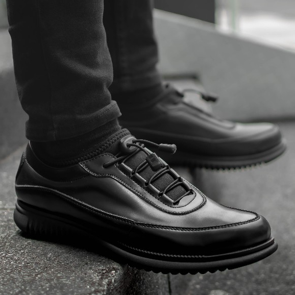 Recommended Wave Black Original X Volve Project Sepatu Formal Full Hitam Tali Pria Pantofel Kerja