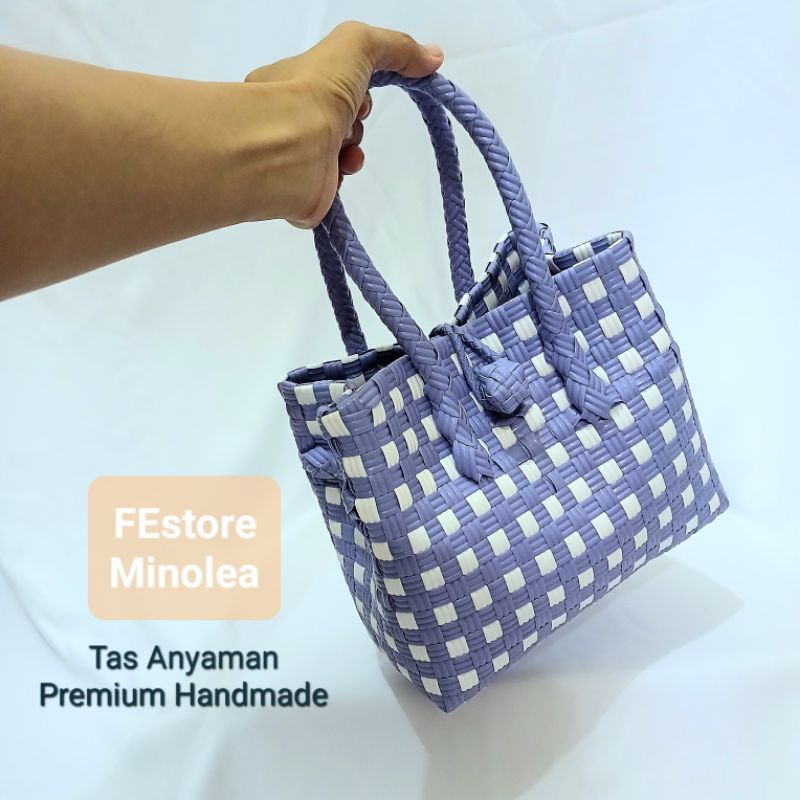 Patty Hand Bag - Tas Anyaman Jali Handmade - Lilac Color Motif