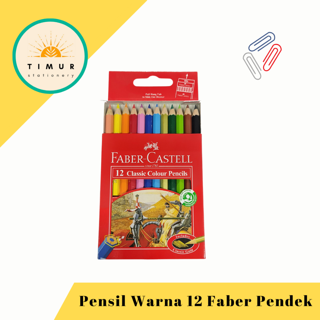 

Pensil Warna Faber Castell Classic 12 Warna Pendek ORIGINAL