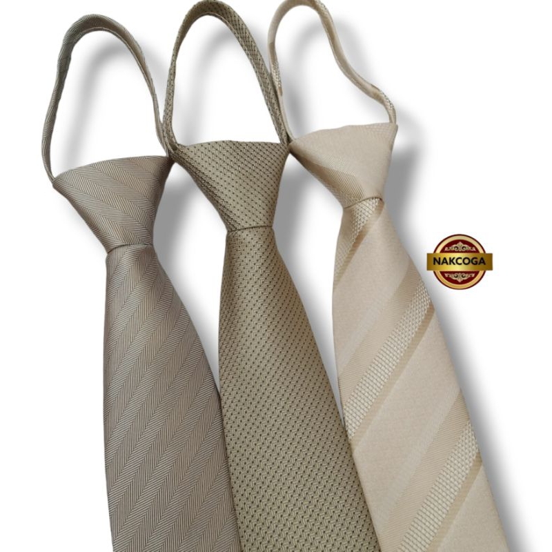 dasi coklat polos dasi coklat muda dasi coklat susu instan siap pakai