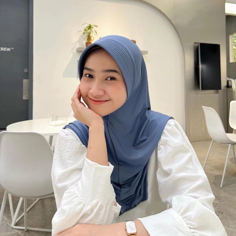 Bergo Hamidah Sport Menutup Dada / Kerudung Bergo Hamidah