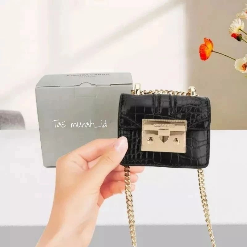 Tas Selempang Mini INARA Croco  (TERBARU) Slingbag Mini Tali Rantai | Tas Mini Korean Style | Tas Mi