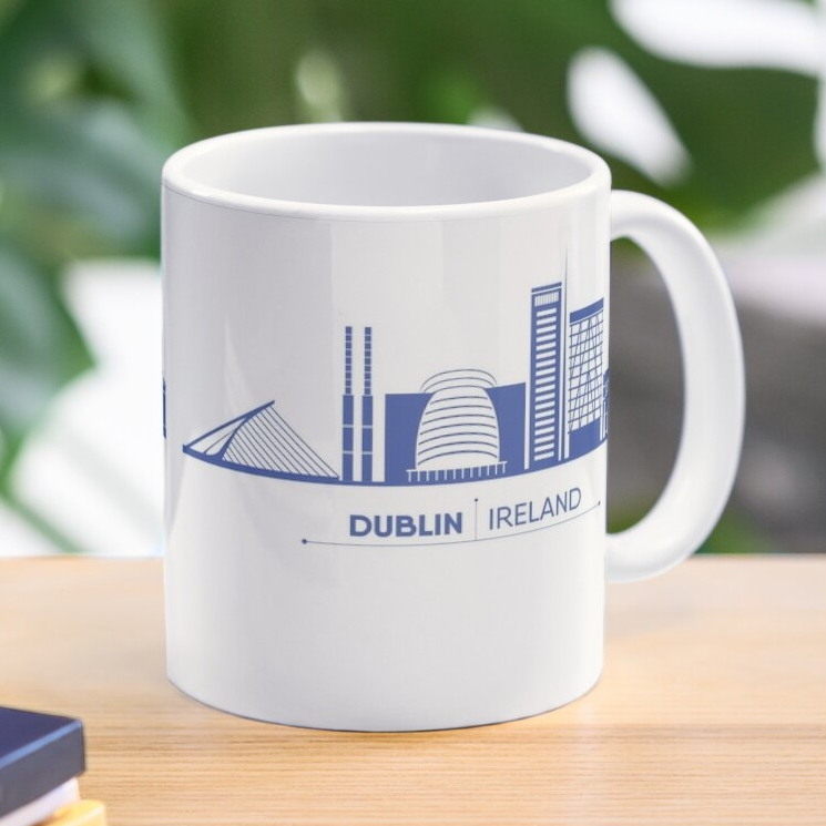 Mug Keramik Dublin City Skyline Of Ireland