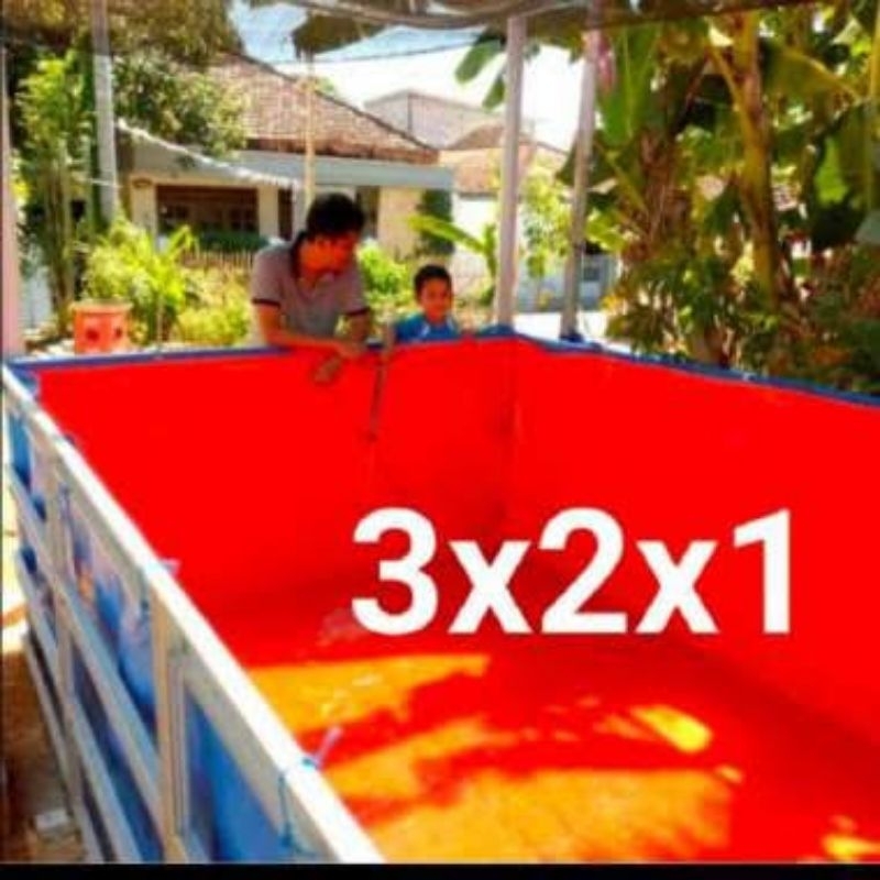 terpal kolam ikan ukuran 2x3x1