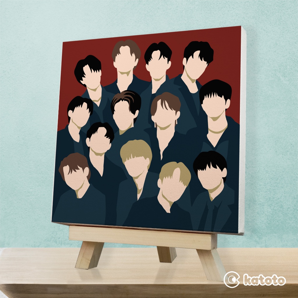 

SEVENTEEN PAINT BY NUMBERS POWER OF LOVE THE MOVIE PAKET MELUKIS ALBUM K POP KOREA 20x20 CM KANVAS PAINTING KIT