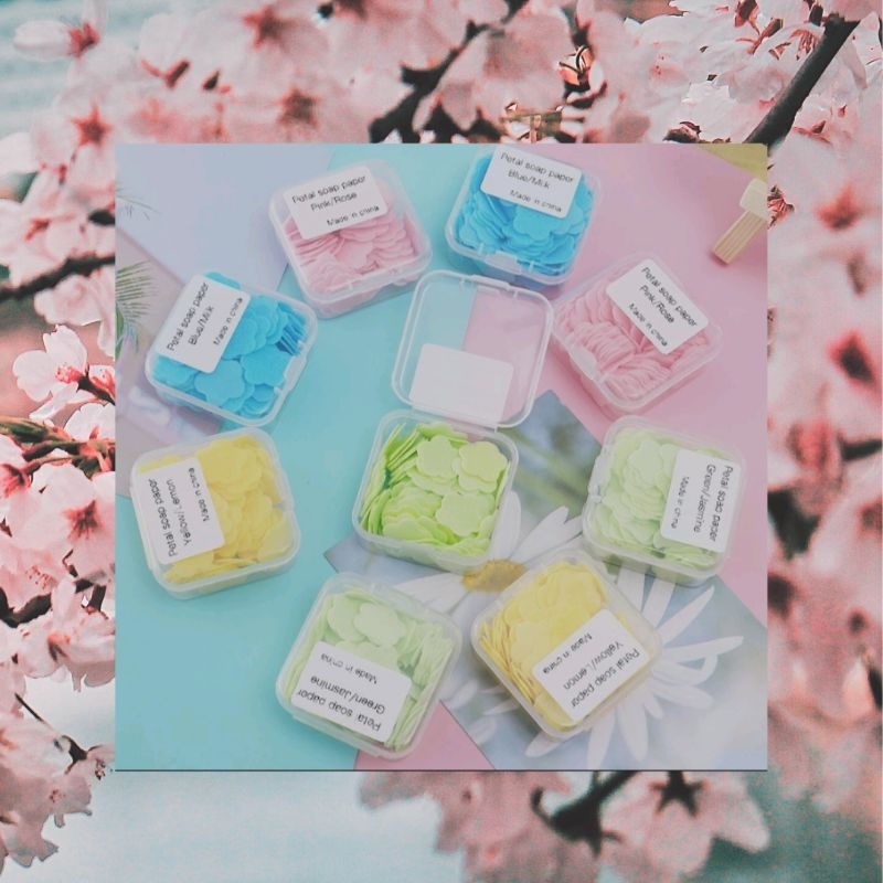 Sabun kertas mini motif bunga