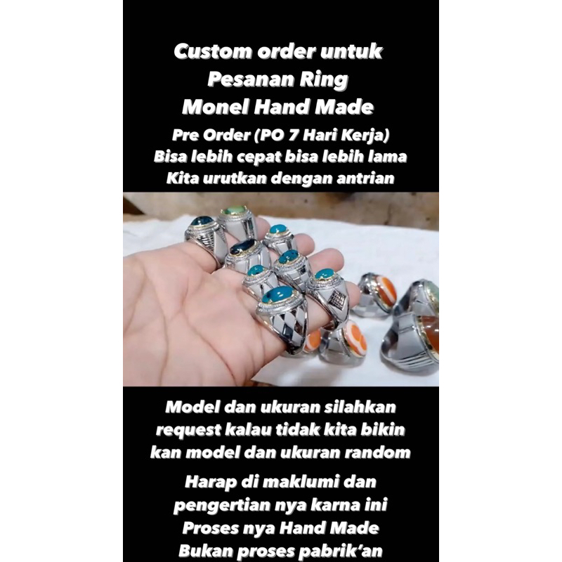 Ring/Ikat/Emban Monel Hand Made Doff (Custom Order) Pre Oder(PO 7 Hari Kerja)