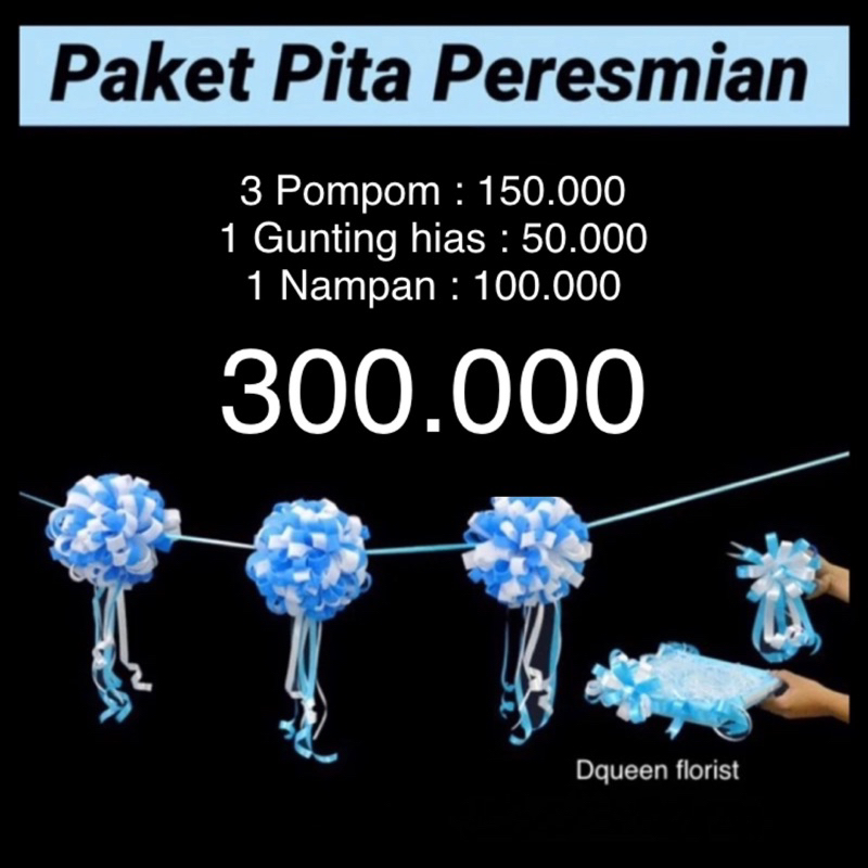 

Pita peresmian gunting pita opening pita satin Tille merah set gunting pita grand opening set lengkap gunting peresmian pom pom siap pakai