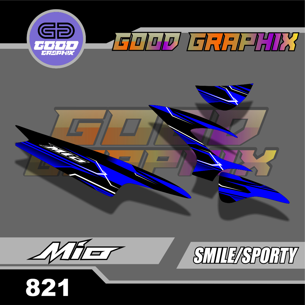 STIKER STRIPING VARIASI MOTOR MIO SMILE/SPORTY - STYLE KEREN BODY SIMPLE