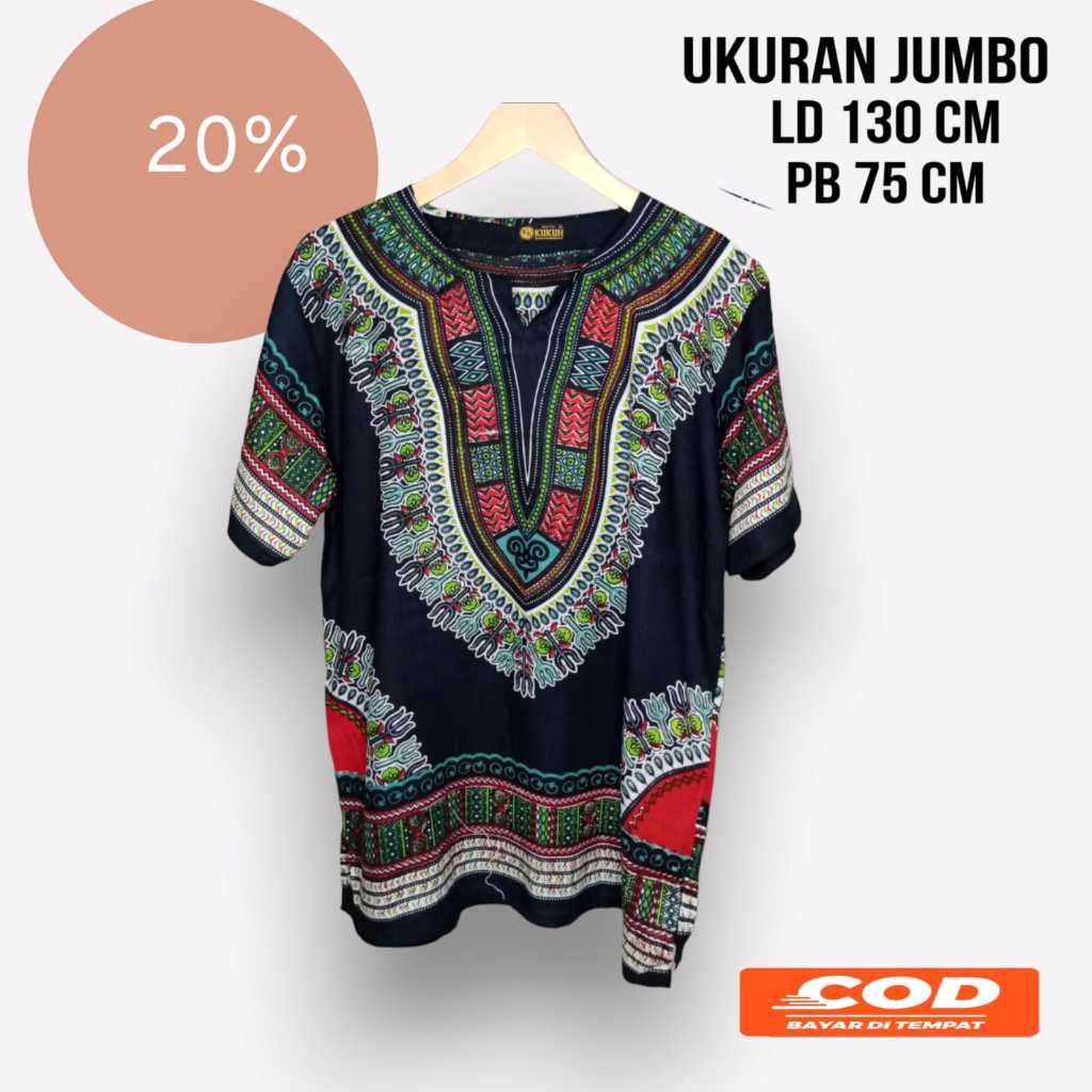 RJ6 baju kaos dashiki ukuran jumbo kaos bangkok jumbo baju bali etnik kaos santai pria jumbo
