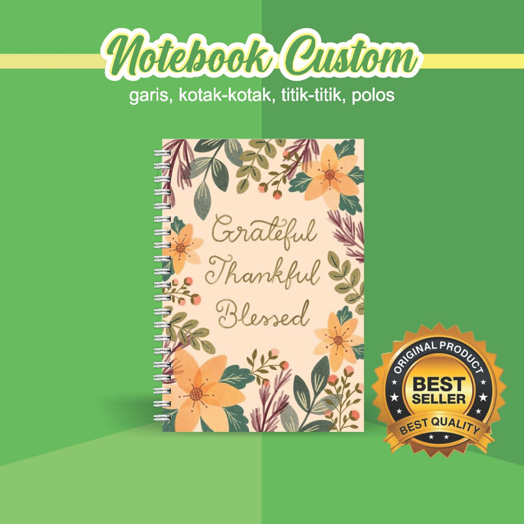 

NOTEBOOK A5 CUSTOM CATATAN/JURNAL BOOKPAPER GRID/KOTAK2#DOTTED/TITIK2#BLANK/POLOS