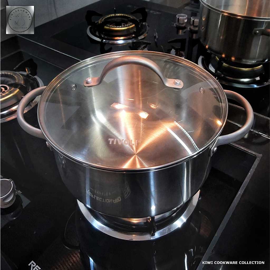 Panci Tutup Kaca 24cm Dutch Oven Stainless Steel Ex Brand Tivoli Premium Tebal LS1333T LovelynaStore