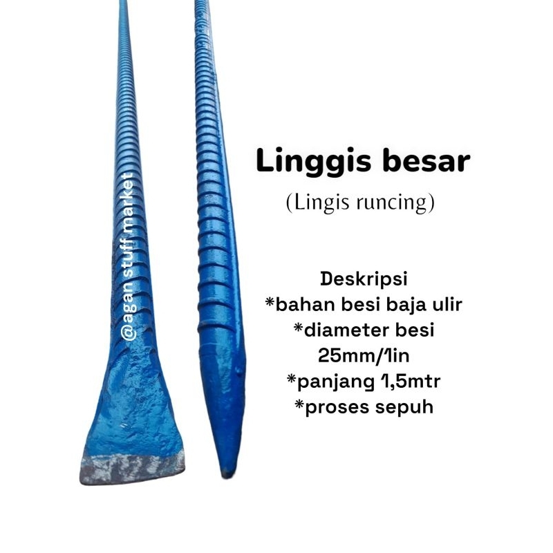 Linggis besar/Linggis panjang 1,5 M Bahan besi ulir