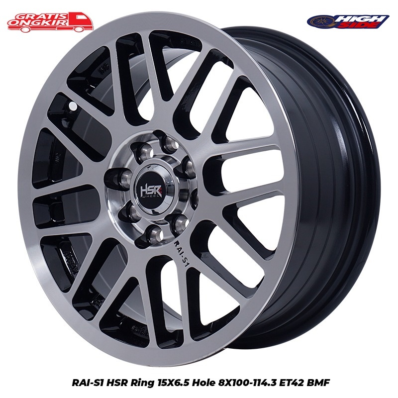 Velg Hsr New Hsr Rai-S1 R15 Mobil Calya,Mirage,Sigra,Brio,March,Datsun,Avanza,Xenia