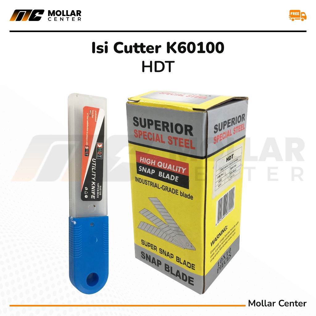 

[Per Set] Isi Pisau Cutter HDT 10 pcs - Refill Mata Pisau Kater Besar 18 mm
