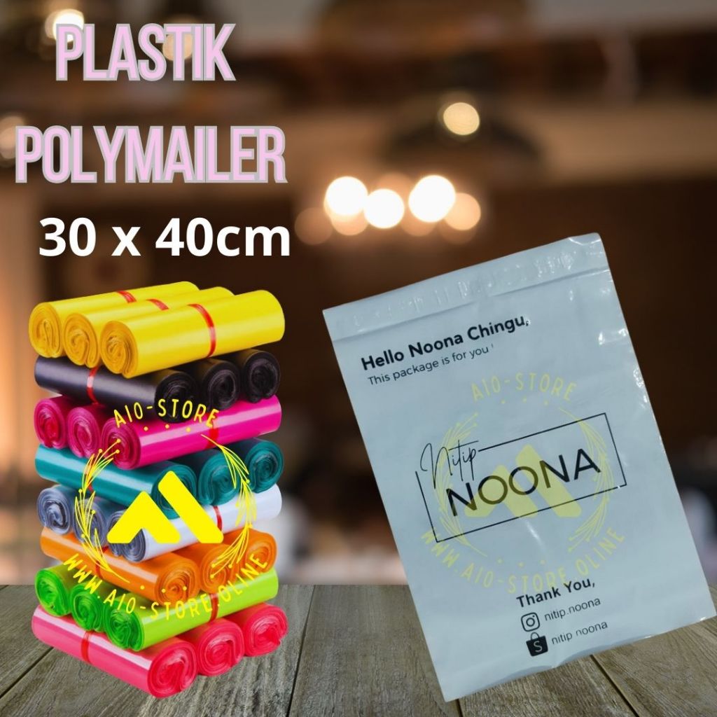 

CUSTOM SABLON PLASTIK POLYMAILER UK.30X40CM HDPE ISI 100PCS EKONOMIS