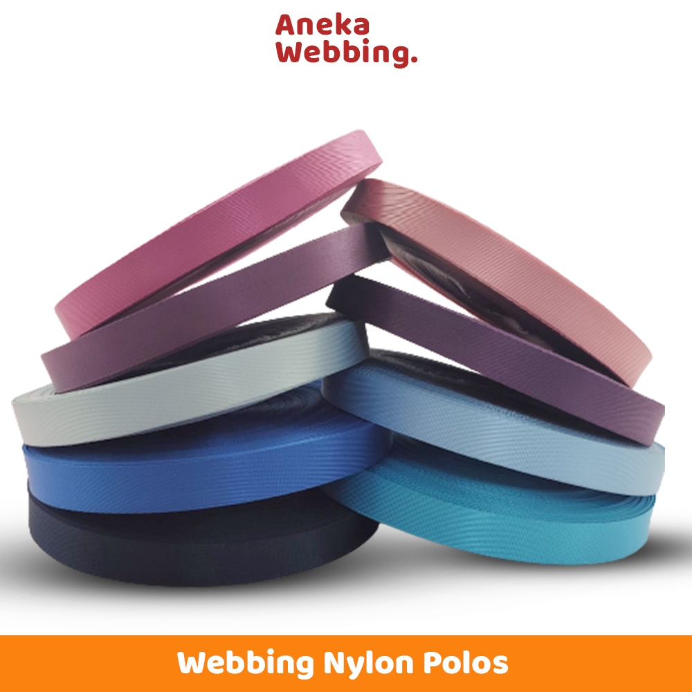 Webbing 2 cm Nylon Polos ketebalan 0.6 mm meteran