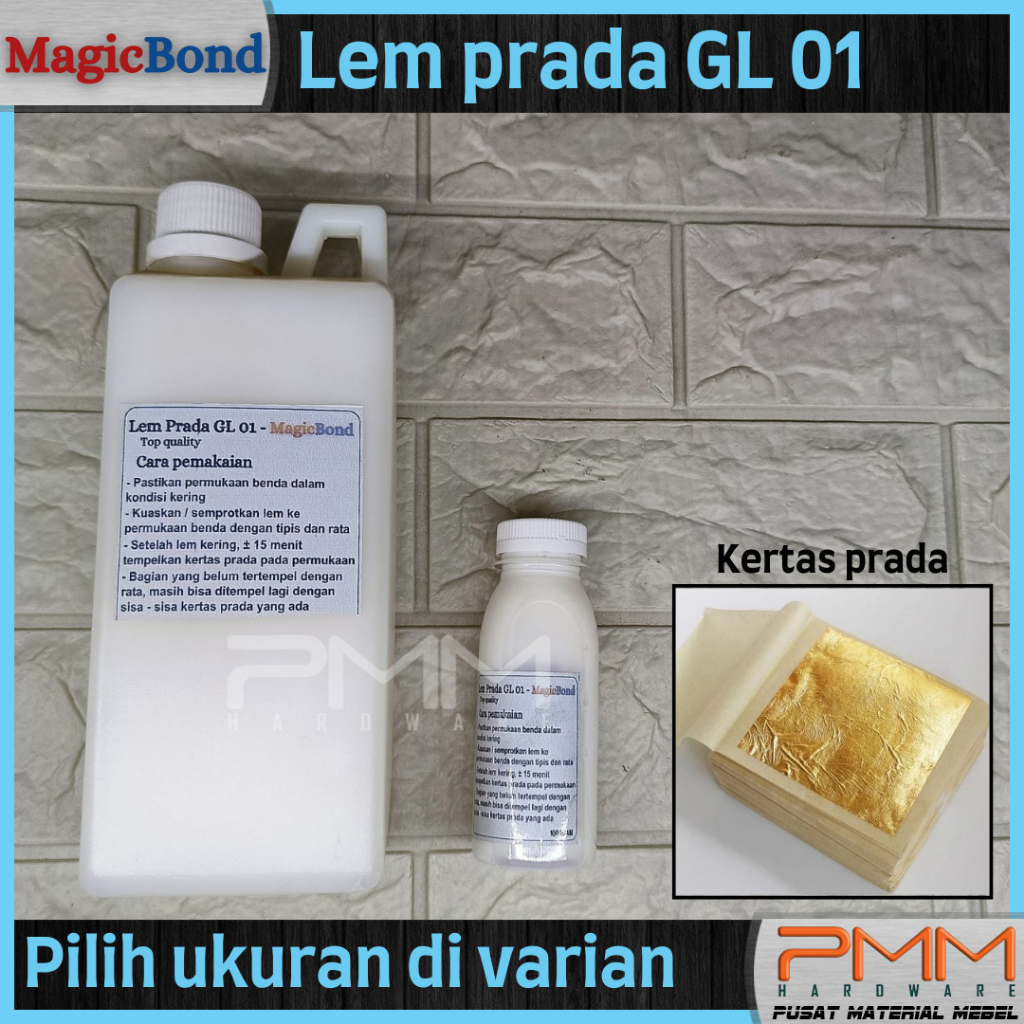 

lem kertas prada emas GL01 MAGICBOND | glue for goldleaf silver leaf