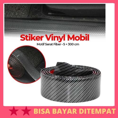Stiker Vinyl Carbon Fiber Mobil 5 x 300 cm / Sticker Stiker Skotlet Karbon Carbon Fiber Pelindung Pi