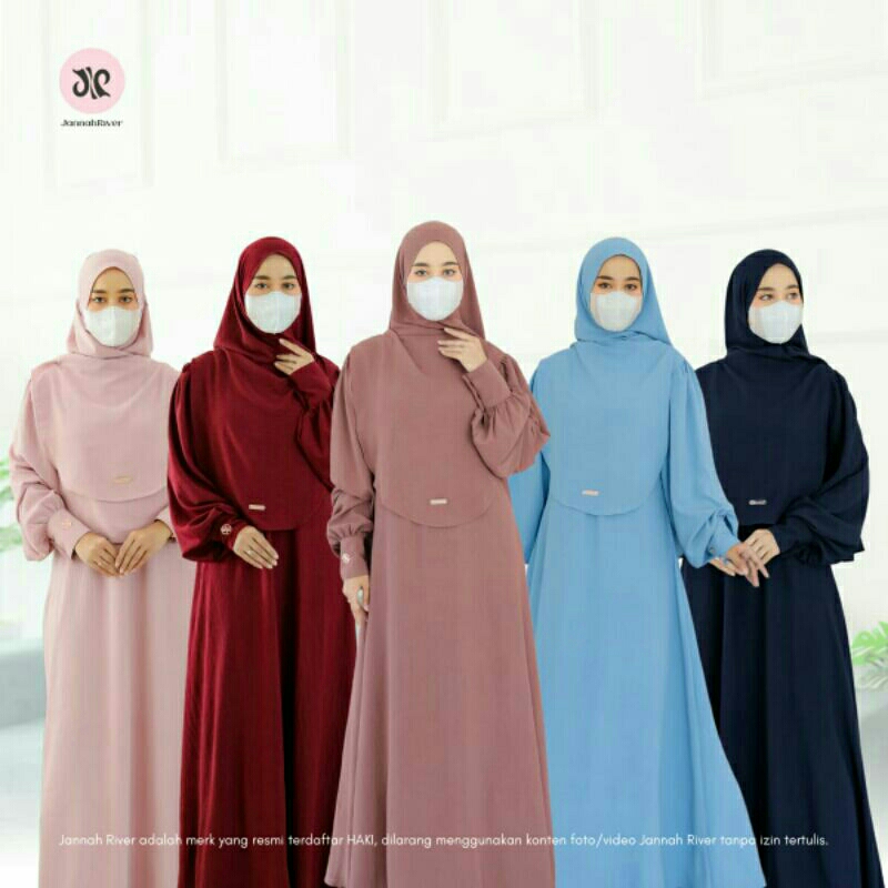 Maqdis Set Khimar Ori Jannah River || Gamis Set Khimar Premium by Jannah River