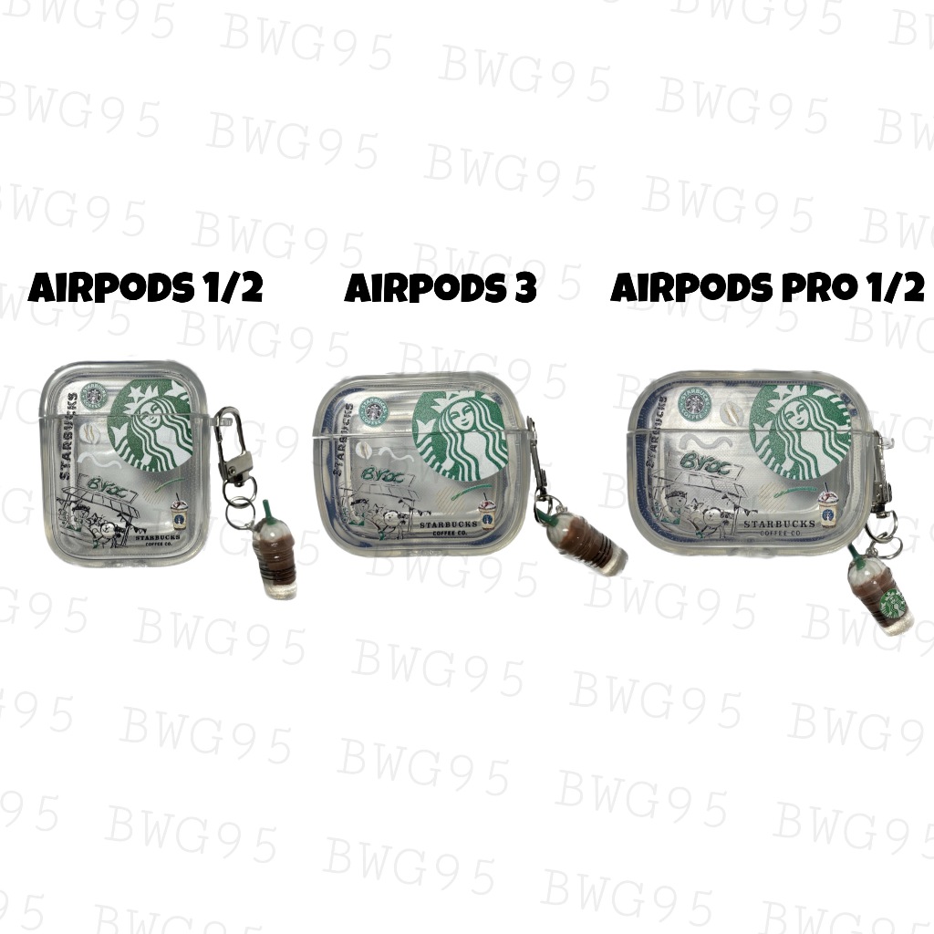 Airpods Case Starbucks Transparan / Airpods Pro Case Sbucks Transparant / Airpods 3 Case Transparent Starbucks Coffee / Airpods Pro 2 Case Starbucks Coffee / Softcase Airpods Pro 2