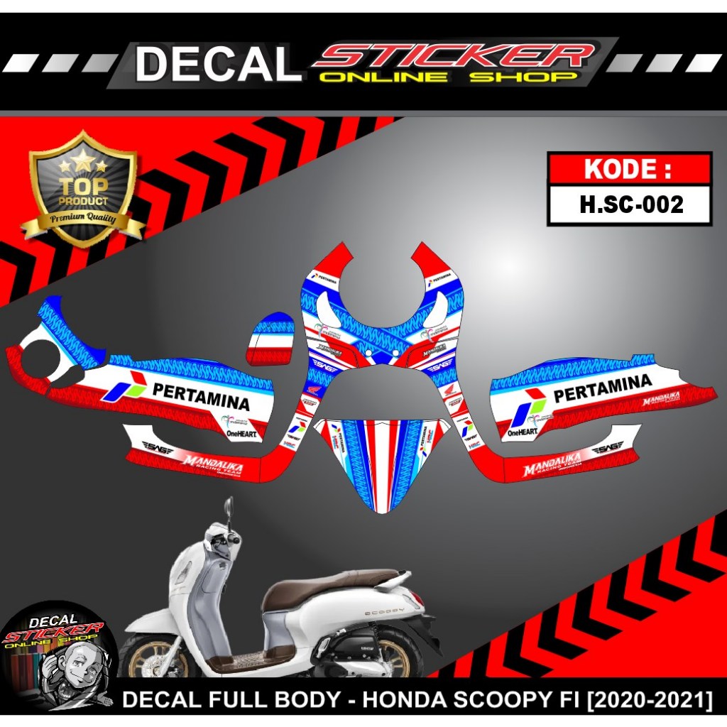 STIKER MOTOR HONDA SCOOPY 2021 DECAL FULL BODY MOTIF TERBARU KEREN