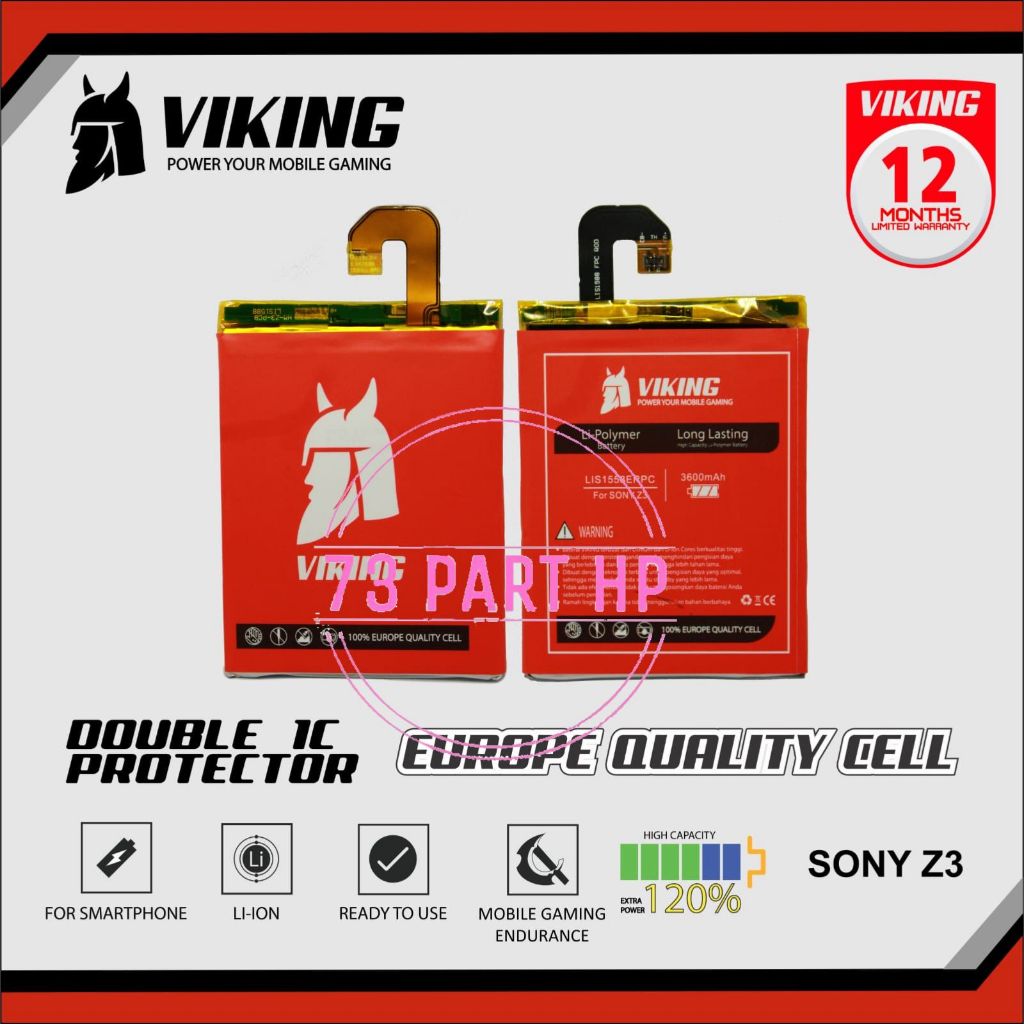 Baterai Viking Double Power - LIS1558ERPC / Sony Xperia Z3 Big / D6603 / D6653 / D6616 / D6643 / SO-