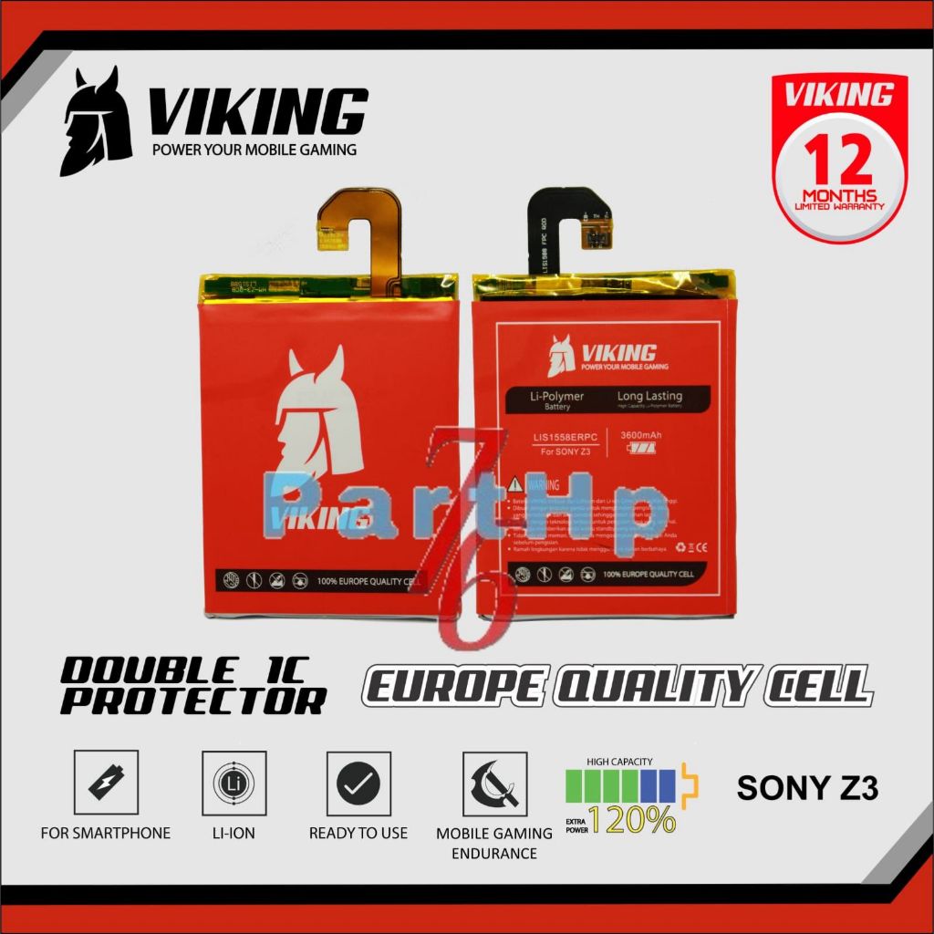 Baterai Viking Double Power - LIS1558ERPC / Sony Xperia Z3 Big / D6603 / D6653 / D6616 / D6643 / SO-