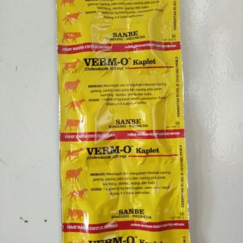 Verm O kaplet obat cacing kambing domba
