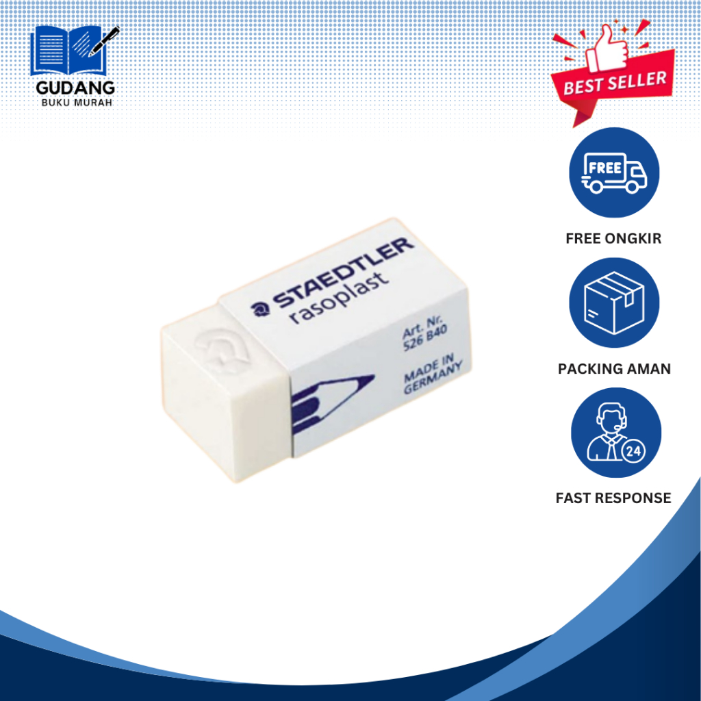 

Penghapus STAEDTLER Kecil Putih 526 B40 / Pencil Eraser Stip rasoplast / GUDANG BUKU MURAH
