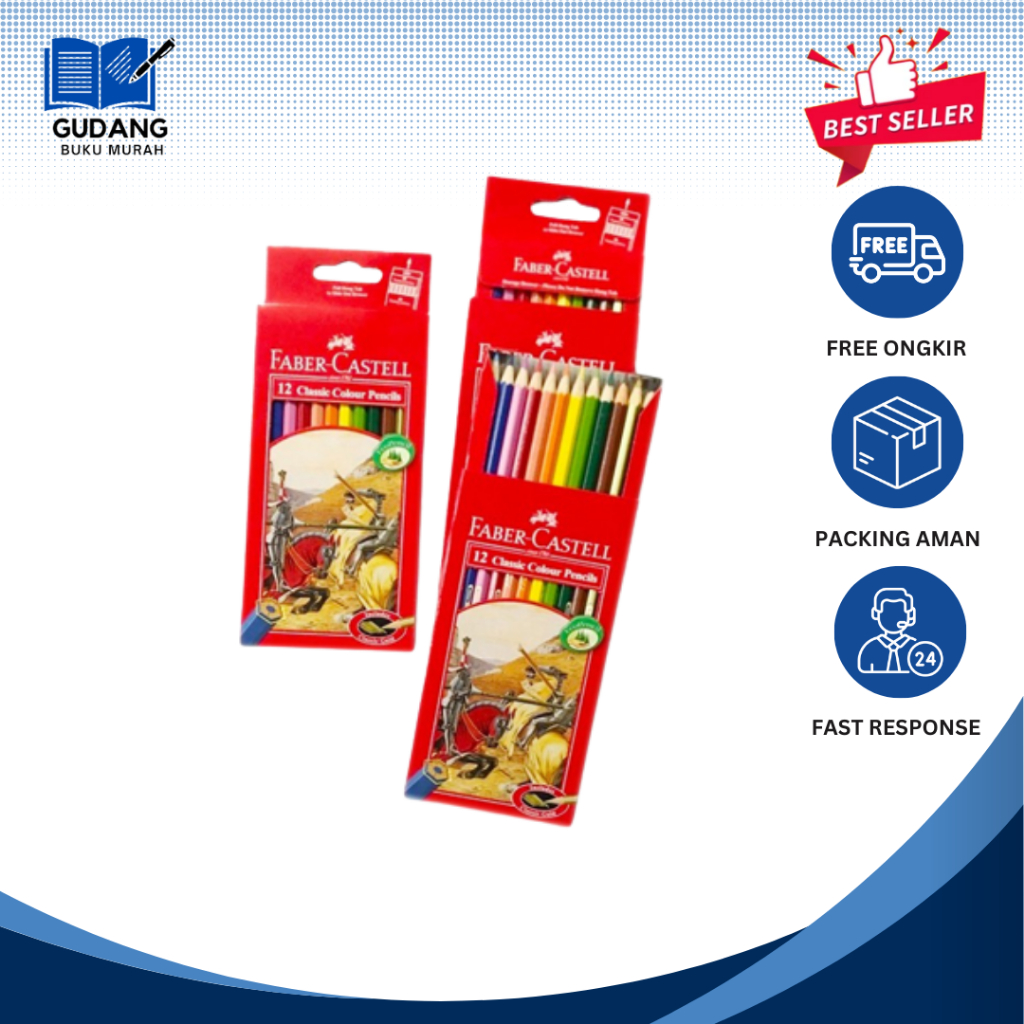 

Pensil Warna Faber Castell 12 Warna Panjang Classic / GUDANG BUKU MURAH