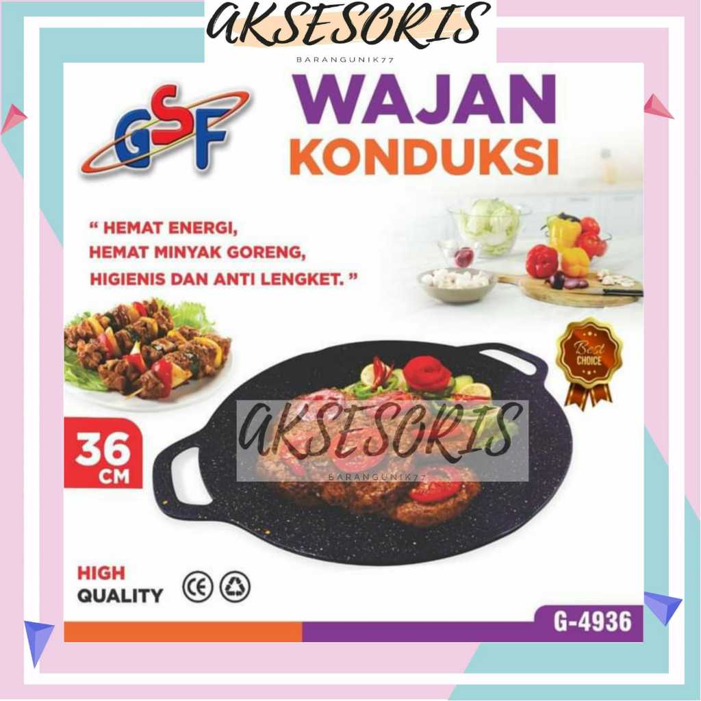 Baru Wajan Konduksi Gsf G-4936 / Wajan Konduksi 36Cm Gsf 4936 / Wajan Konduksi Alat Panggangan Bbq