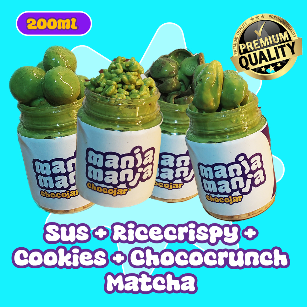 

( Paketan Isi 4 Matcha 200 ml)Sus+Cookies+Chococrunch+Ricecrispy Cemilan Snack Lumer Premium - ManjaManja Jarjoy by Nala