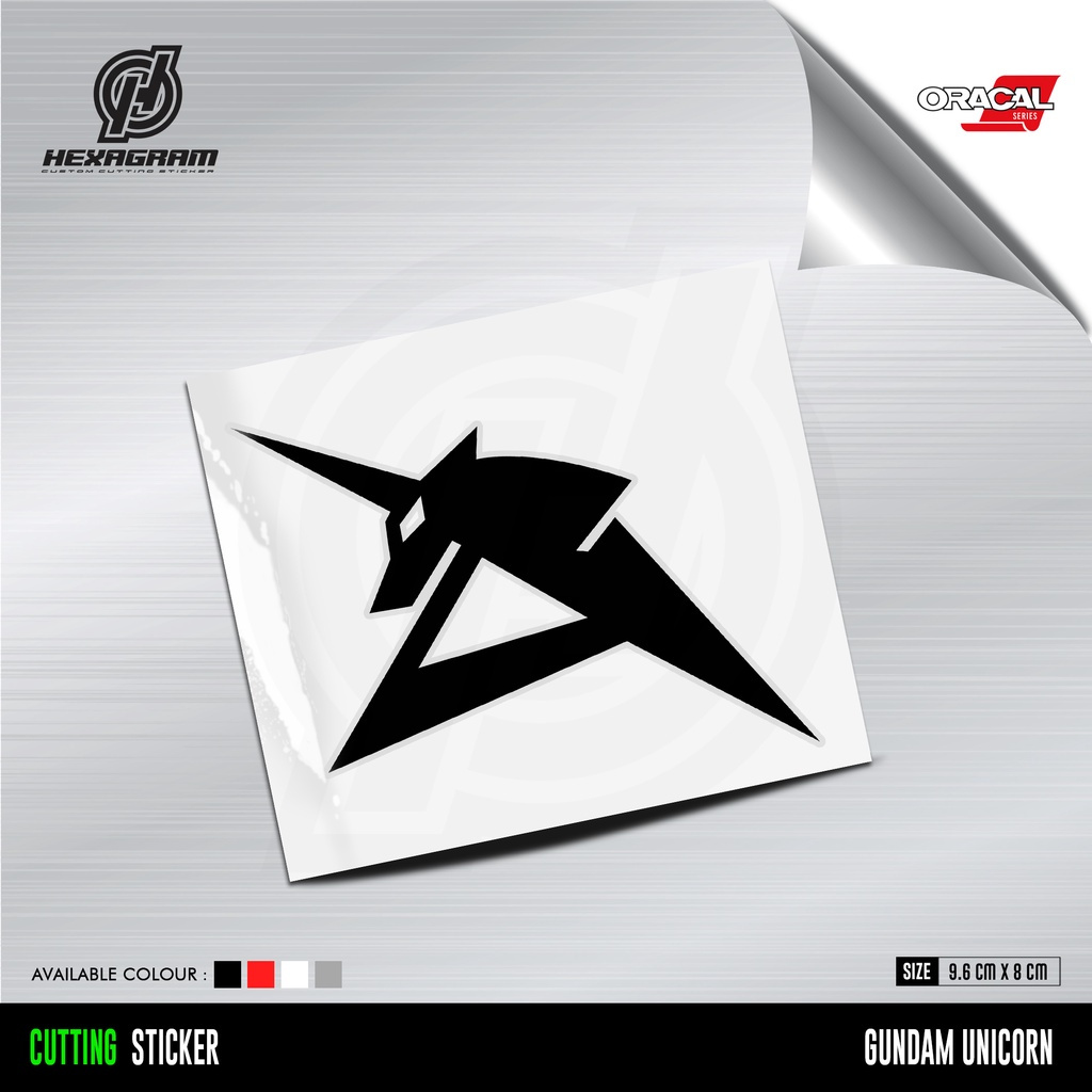 1111 Cutting Sticker GUNDAM Unicorn Logo | Stiker Logo GUNDAM Unicorn