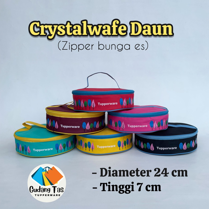 CWL DAUN tupperware zipper bunga es ( Tas bekal bentuk bulat)