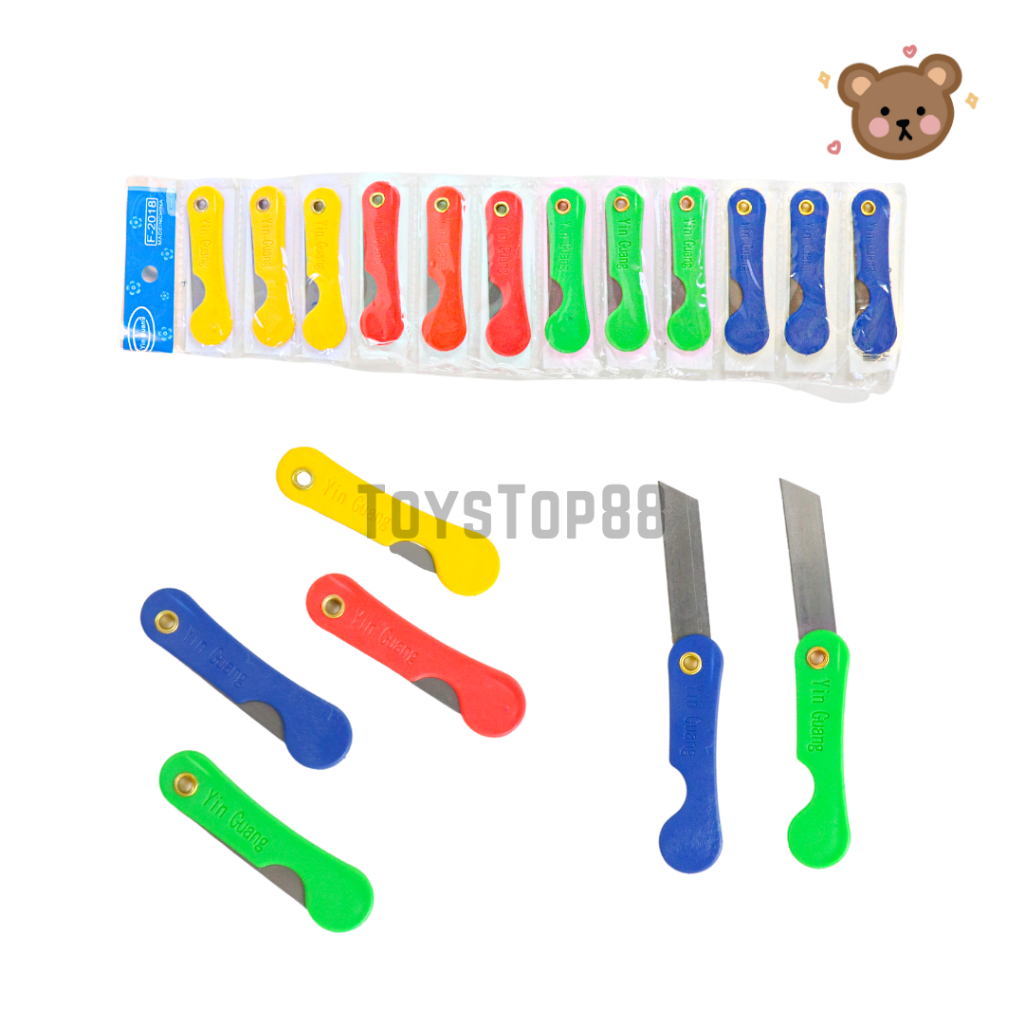 

Pemes Renteng - Pisau Lipat Mini - Silet Lipet Cutter Kecil Gagang Plastik Warna [PER 12 PCS]