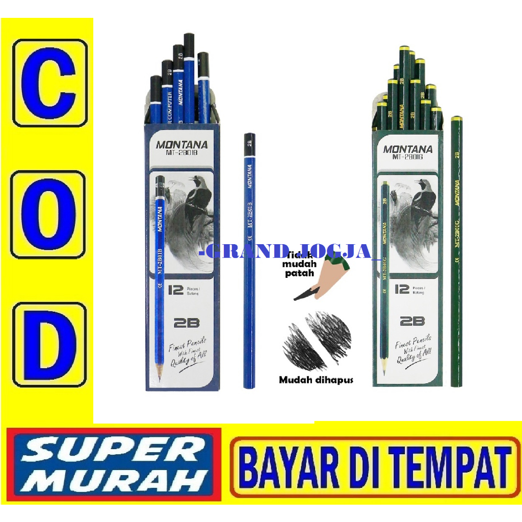 

KUL 6D Pensil 2B Montana Atk Pencil / Pensil Montana Mt2b01-B / 2g Murah Montana MT2B01-B / 2B