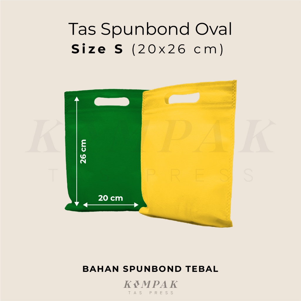 

1 KODI/ 20 PCS - Tas Spunbond Press Oval 20x26 cm Kantong Goodie Bag