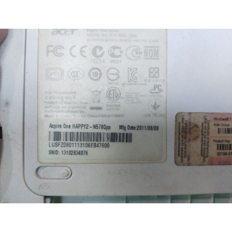 casing notebook acer aspire one HAPPY2-N578Qpp