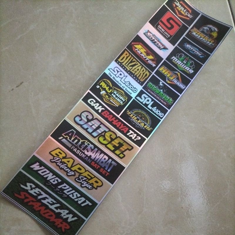 

Stiker sound isi 20 bahan hologram