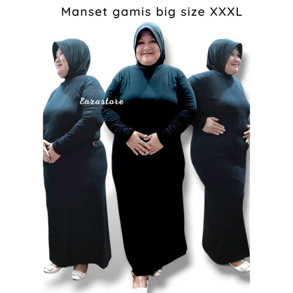 GAMIS Polos Panjang INNER RAYON JUMBO XXXL Dalaman Manset