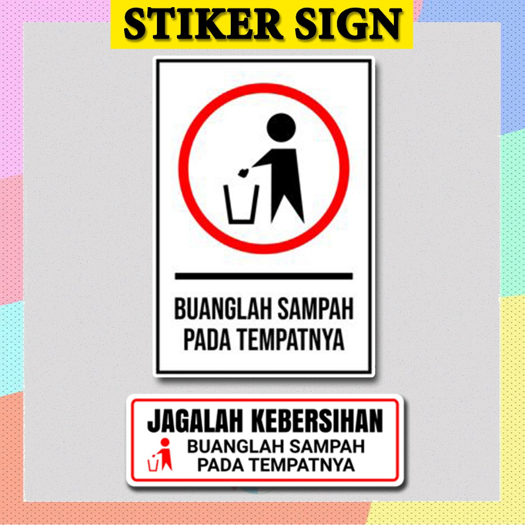 

Sign Label stiker/stiker tanda dilarang buang sampah