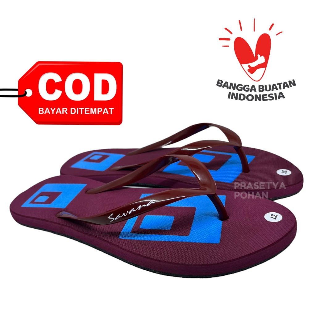 Sandal Jepit Wanita - Sandal Wanita - Sandal Rumah Jepit Colorful PAW BLACK